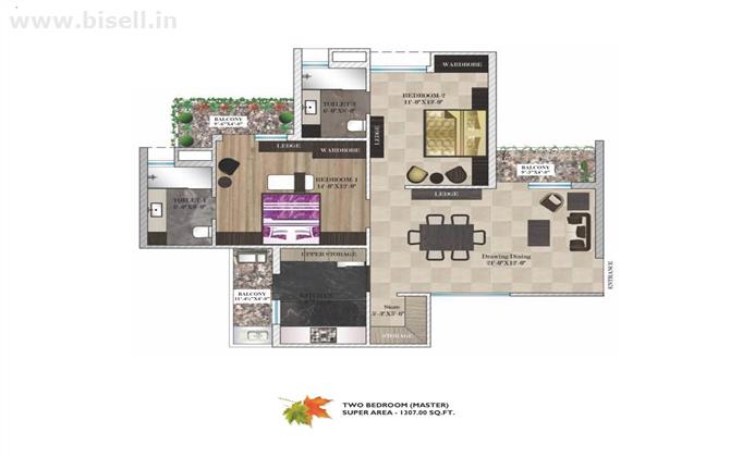 2 BHK Flat at Maya Garden City Zirakpur