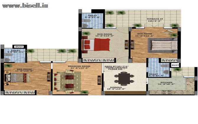 3 BHK Flat at Zirakpur on VIP Road