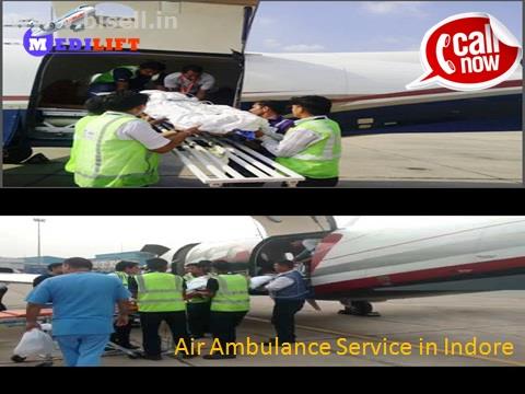 Air Ambulance Service in Indore with Hi-Tech Medical Support Team