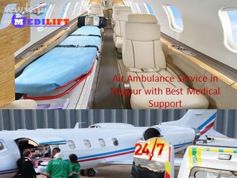 Air Ambulance Service in Nagpur with Medical Support Team