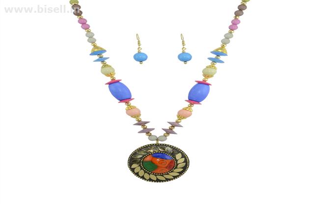 Antique Multicolor Pendant Set For Women by shipgig