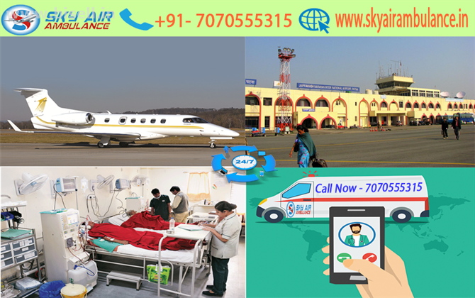 Avail 24*7 Available Sky Air Ambulance from Delhi