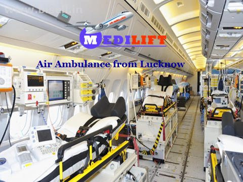 Avail Medilift Air Ambulance from Lucknow to Delhi with ICU set-up