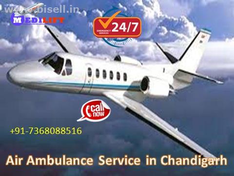 Best and Advance Medical Team Air Ambulance Service in Chandigarh with ICU Patient