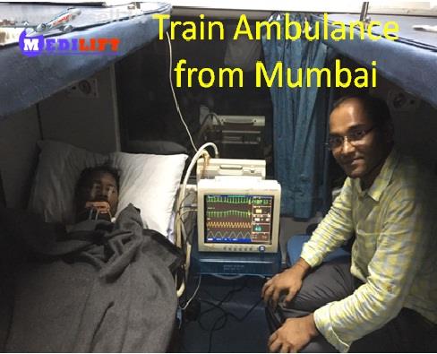 Book Medical Support Train Ambulance from Mumbai with Doctors facility