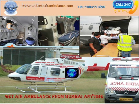 Book Reasonable Fare Medical Support Air Ambulance from Mumbai to Delhi