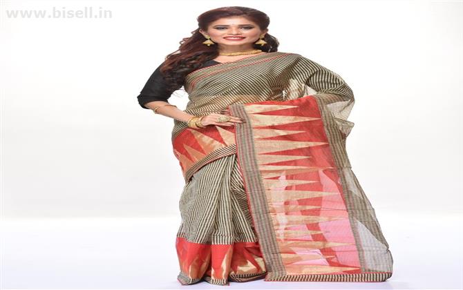 Buy the best collections of fancy sarees online shopping from the best saree store Adi Mohini Mohan Kanjilal.