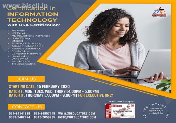 Certification in information technology with usa certification