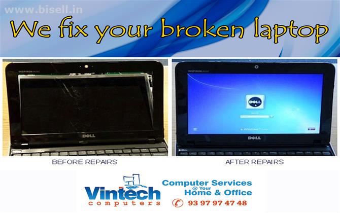 Damaged your laptop? Fix your laptop with Vintech Computers. Film Nagar, 9397974748