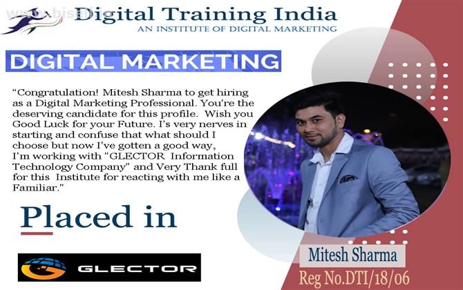 Digital Training India Placed Mitesh Sharma 