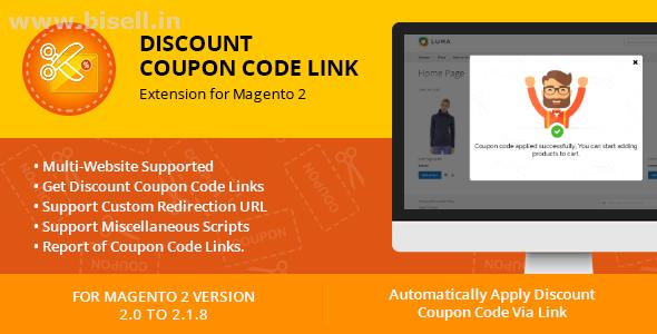 Discount Coupon Code Link Extension for Magento 2