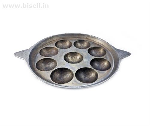 eKitchen Cast Pre-Seasoned Iron Paniyaram Pan