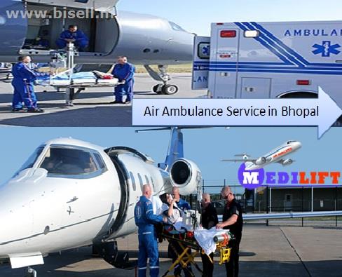 Emergency Air Ambulance Service in Bhopal with ICU facility