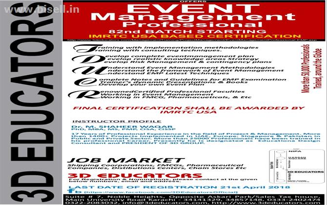 EVENT MANAGEMENT PROFESSIONAL - EMP TRAINING IN KARACHI PAKISTAN