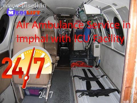 Get Best Air Ambulance Service in Imphal with ICU set up Equipment