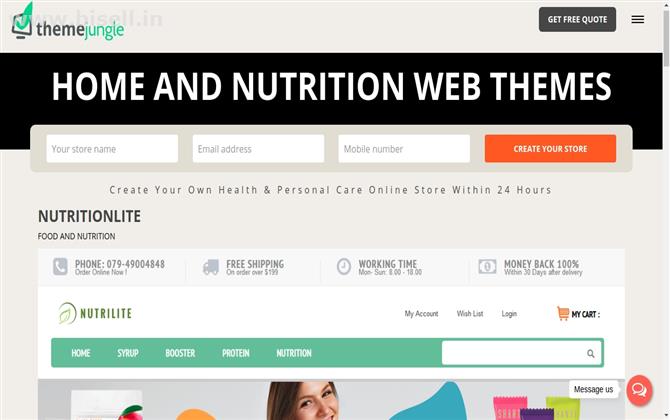 Get Free nutritionlite Website Templates Online for Business From ThemeJungle