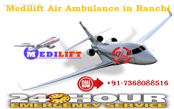 Get Hi-tech Air Ambulance Ranchi to Delhi by Medilift Air Ambulance