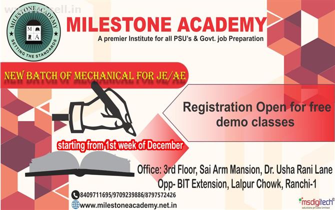 IES exam preparations by Milestone Academy, Ranchi