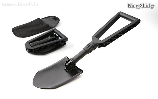 large grip tri-folding shovel