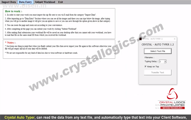 Less manual typing effort in client software - Crystal Auto typer software