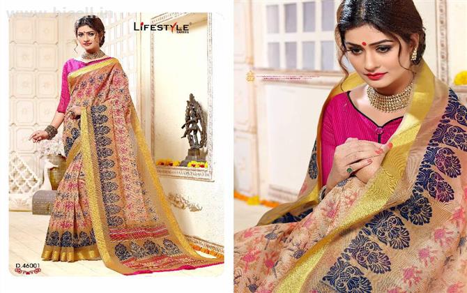 LIFESTYLE JARI COTTON VOL 4 WHOLESALE COTTON SAREE