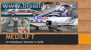 Modern ICU Emergency Service by Medilift Air Ambulance Cost from Varanasi to Delhi