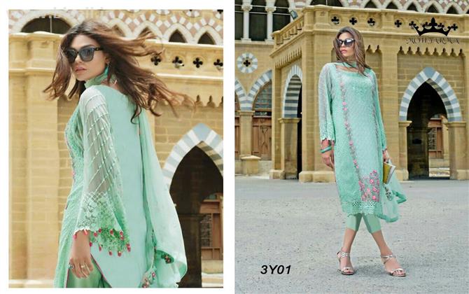 MOHTARMA FABRIC LEHJA PAKISTANI STYLE CATALOGUE WHOLESALE RATE