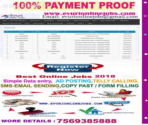 Part Time Job Available, Earn Rs.350 - to Rs.500 - Per Hour, Online Data Entry