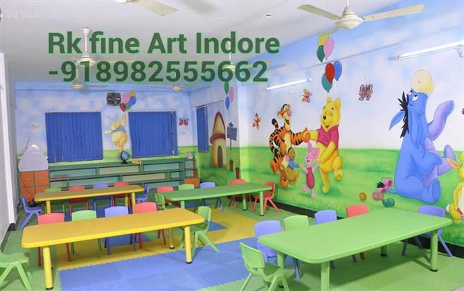 play school wall painting indore