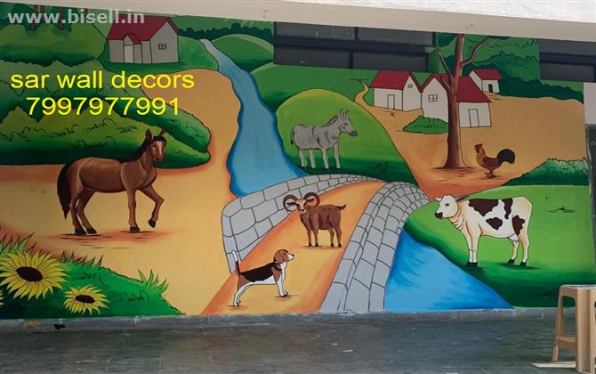 Primary School Wall Painting in Hyderabad