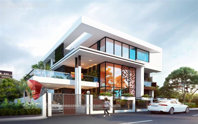 Remarkable 3D Bungalow Elevation Designing From One Of The Top Companies 3D Power.