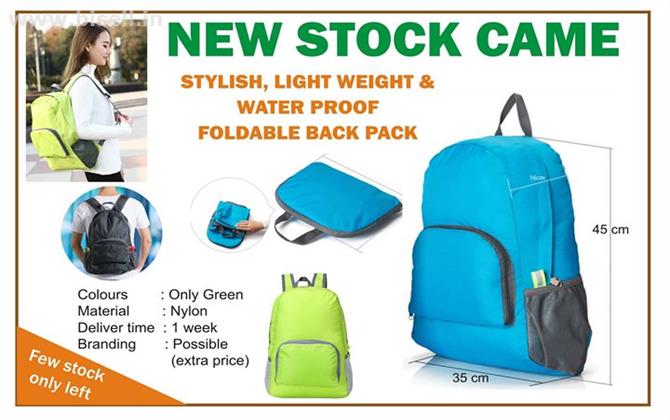 STYLISH, LIGHTWEIGHT &  WATERPROOF FOLDABLE BACKPACK