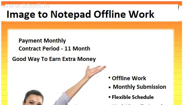 Work From Home : Offline Novel Typing : Image to Notepad Typing : Earn Per Page Rs. 70 to 100